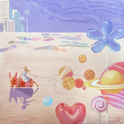 The abduction of Europa. Acrylic on canvas. 80х80 сm.